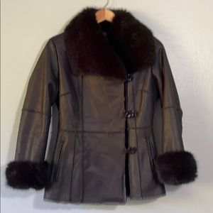 Velvet by Graham & Spencer Black faux fur coat - P